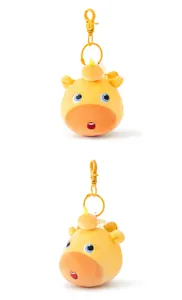 Portachiavi in peluche capibara carino, ciondolo borsa morbido animale, giocattolo giallo.