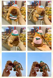 Cute capybara plush keychain knitted bikini style bag charm soft cute doll toy gift