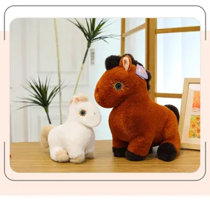 Cute plush pony toy set, soft stuffed zodiac horse doll, perfect birthday gift for girlfriend.