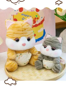 Süßes Baby Katze Plüschtier Set, weiche Stofftier Puppe, Schreibtisch Begleiter Anti-Stress.