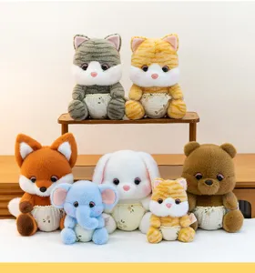 Niedliche Tier Plüschtiere Baby Serie Katze Hase Puppe Tischbegleiter Dekoration Puppe.
