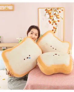Soft toast plush pillow cute bread cushion for cozy bedroom sofa daily sleeping toy gift