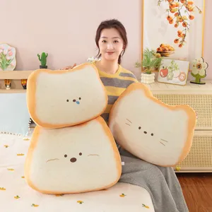 Cute Toast Bread Plush Pillow Soft Stuffed Doll Toy for Bed Sweet Sleep Gift Home Decor