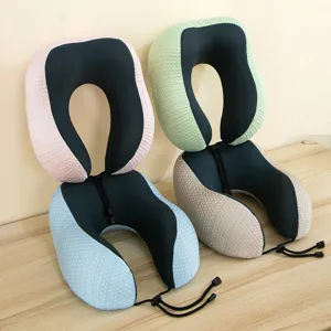 Reise Nackenkissen Memory Foam U-Kissen atmungsaktives Mesh für Büro und Flug reisen