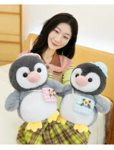 Niedliches Cartoon Pinguin Plüschtier mit Rucksack weiche Kuschelpuppe Zimmer Deko
