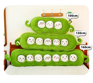 Lustiges Erbsen-Plueschkissen gefuelltes Kuscheltier fuer Maedchen zum Schlafen und Zimmerdekor.
