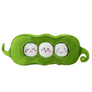 Süsses Erbsenschote Plüschkissen Kuscheltier mit drei Gesichtern für Mädchen Schlafzimmer