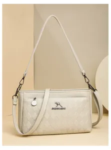 Quilted shoulder bag for women, stylish PU leather crossbody bag with chic design and ample space.