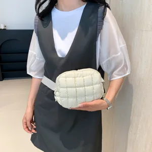 Fashion quilted small square bag, versatile multi-use waist bag and crossbody bag for women.