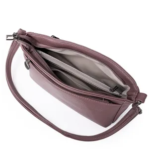 Women casual shoulder bag multi-pocket crossbody bag PU leather handbag for daily travel