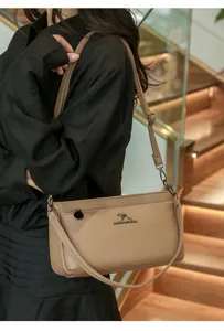 Stylish women soft leather shoulder bag casual crossbody purse with adjustable strap daily use
