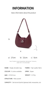 Chic women's crescent shoulder bag minimalist PU leather hobo handbag for daily fashion spring style