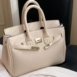 Elegante Damen Handtasche aus Leder, stilvolle Umhaengetasche mit grossem Fassungsvermoegen.