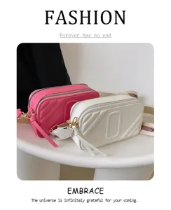 Sac à bandoulière carré élégant pour femme sac photo fourre-tout avec large sangle de mode