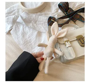 Leuke gebreide konijnen tas hanger pluche pop mode handtas accessoire voor dagelijks gebruik