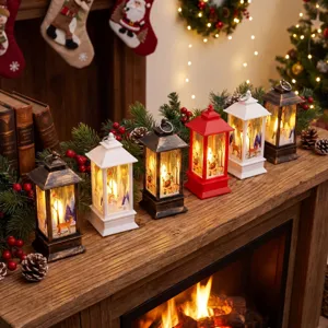 Navidad LED linterna decorativa estilo vintage fiesta de vacaciones escritorio hogar adorno luz