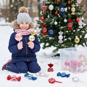 Weihnachtsschmuck Bonbon Anhänger Set Simulation Lutscher für Christbaum Dekoration