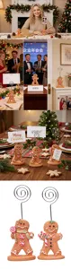 Noël bonhomme de pain d'épice pince à mémo résine décoration de table support mignon