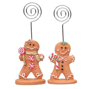 Joli ensemble de porte-photos décoratif de bureau mémo en résine pain d'épices de Noël