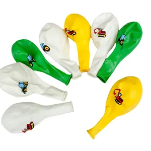 Construction vehicle latex balloons set, excavator theme birthday party decorations main view