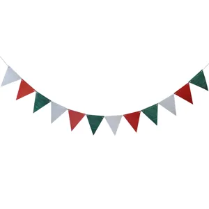 Colorful paper triangle bunting flags for party, birthday, Christmas and wedding decor.