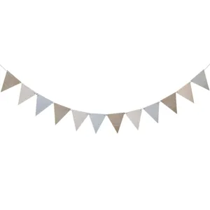 Colorful fabric and paper bunting banner for birthday party wedding and classroom decoration