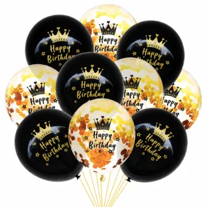 Crown Number Latex Balloons Confetti Balloons Birthday Party Decorations Elegant Festive Celebration Party Supplies