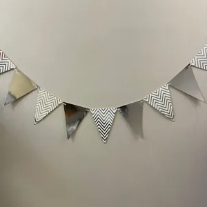 Metallic chevron triangle banner for birthday party decoration and celebration backdrop props.