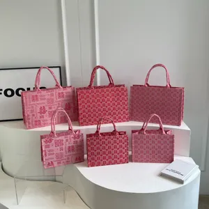 Borsa shopper matrimonio stile cinese rosa grande capacita borsa a mano in tela regalo