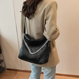Women fashion casual tote bag autumn retro large capacity shoulder bag commuter handbag