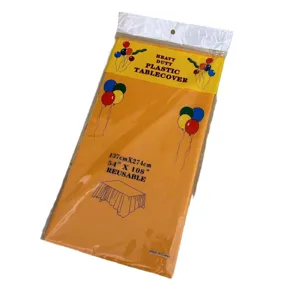 Heavy duty plastic table cover 54x108 inch yellow waterproof rectangular party tablecloth
