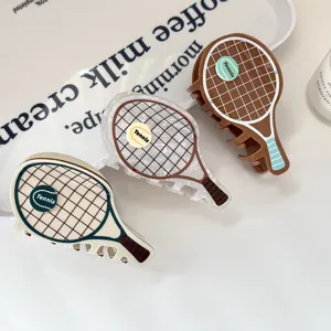 Süße Tennis Schläger Haarklammern für Damen, einzigartige sportliche Haaraccessoires neu.