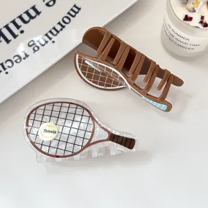 Süße Tennisschläger Haarklammer ästhetische Harz Haarkralle für Damen Haarstyling