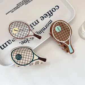 Neuheit Tennisschläger PVC Haarkralle Sportlich Süß Haarclip Pferdeschwanz Halter Accessoires Für Damen Mädchen Alltag