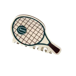Süßer Tennisschläger Haarklammer für Damen, lustiges Sport Design Hai Clip Haarschmuck
