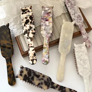 Cute cat ear acetate hair brush vintage air cushion massage styling comb for women