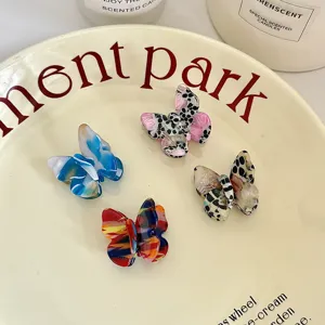 Cute butterfly hair claw clips acetate small hair accessories for side bangs styling sweet girls.