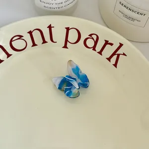 Blue acetate butterfly hair claw clip sweet fresh style side clip hair accessories for women