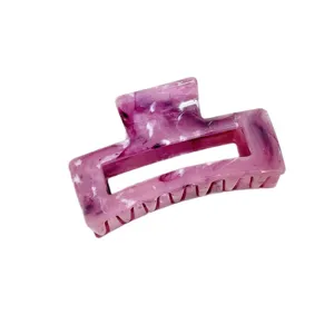 Pinza para el pelo de acrílico jaspeado morado, garra brillante y elegante estilo.