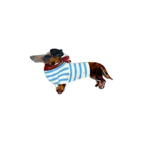 Lindo pinza para el pelo salchicha acetato animal tiburón elegante accesorios de mujer