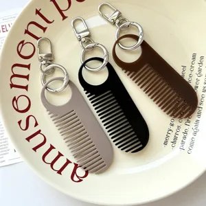 Mini effen kam sleutelhanger draagbare pony make-up kam stijlvolle tas hanger accessoire