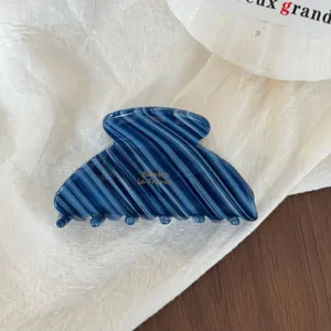 Pinza para el pelo de acetato azul, gancho con patrón de mármol para peinados diarios.