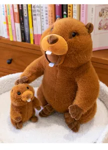 Joli ensemble de peluche marmotte, poupée en peluche douce pour décoration de chambre et cadeau.