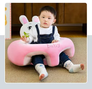 Baby support seat infant floor chair cute rabbit plush pink baby learning seat safe dining chair