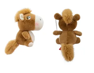 Cute Q-version brown plush horse toy, healing pony stuffed doll for kids birthday gift.