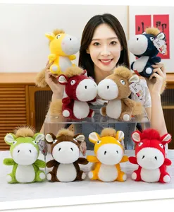 Cute Q-version colorful lucky horse plush toy healing doll cute birthday gift for kids