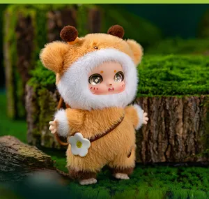Joli pendentif en peluche vinyle poupée boîte mystère jouet style forêt décoration cadeau