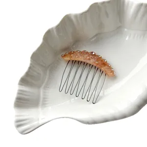 Acetate rhinestone crown hair comb side insert clip sparkling hair styling accessories for women