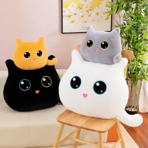 Cute Cat Plush Pillow Stuffed Animal Soft Kitten Cushion Toy Kawaii Animal Doll Sofa Pillow Home Decor Gift