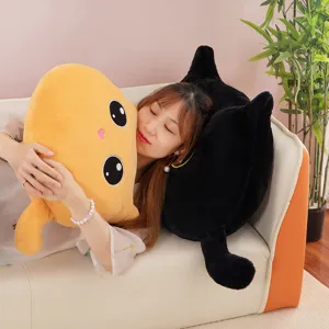 Cute cat plush pillow soft stuffed animal cushion sofa throw pillow cute kitten toy
